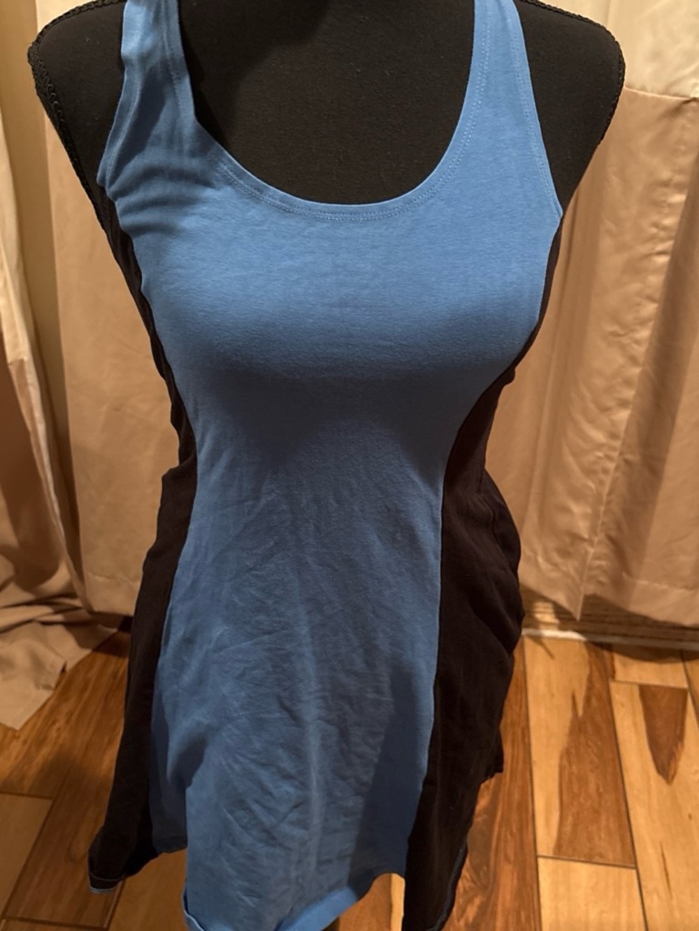Divided Blue and Black Tank Dress